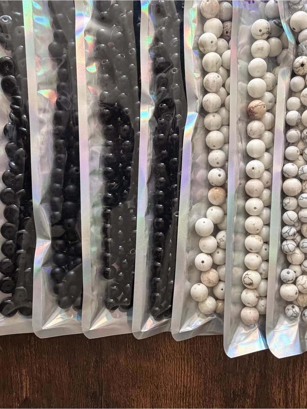 Bulk lot of black onyx and howlite for jewelry making